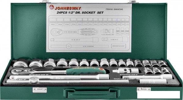 Набор трещотка с головками Jonnesway S04H4724S 24 предмета от компании 2255 by - онлайн гипермаркет - фото 1