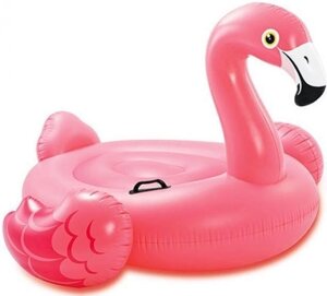 Надувной матрас Фламинго розовый большой пляжный круг плот игрушка для бассейна воды пляжа 147см INTEX 57558NP