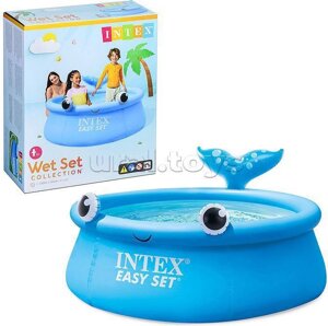 Надувной мини бассейн детский круглый дачный уличный для купания малышей маленьких детей INTEX 26102NP