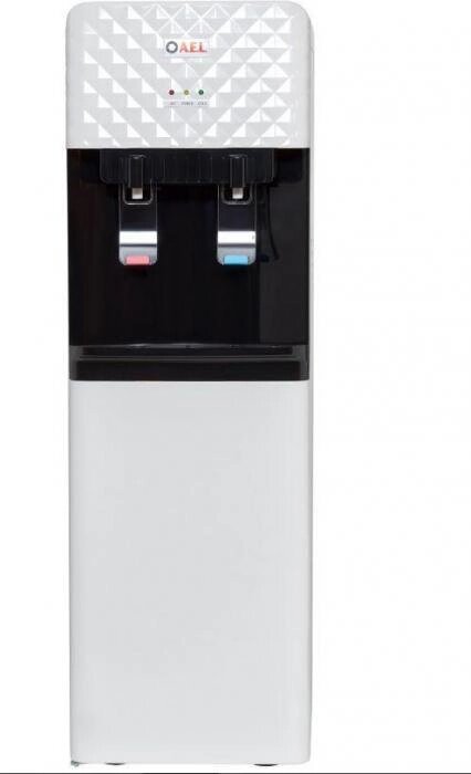 Напольный кулер для бутилированной воды офиса с охлаждением AEL L-AEL-088 WHITE/BLACK диспенсер водораздатчик от компании 2255 by - онлайн гипермаркет - фото 1