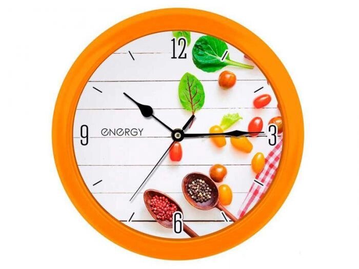 Настенные часы на кухню Energy EC-111 круглые кварцевые оригинальные интерьерные механические от компании 2255 by - онлайн гипермаркет - фото 1