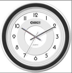 Настенные круглые часы стрелки кварцевые ENERGY EC-10 интерьерные оригинальные для спальни дома