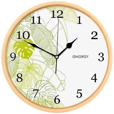 Настенные круглые часы стрелки кварцевые ENERGY ЕС-108 интерьерные оригинальные для кухни дома от компании 2255 by - онлайн гипермаркет - фото 1