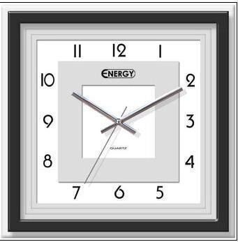 Настенные квадратные часы стрелки кварцевые ENERGY EC-11 интерьерные оригинальные для спальни дома от компании 2255 by - онлайн гипермаркет - фото 1