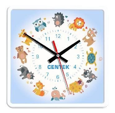 Настенные квадратные детские часы стрелки кварцевые CENTEK СТ-7103 Kids интерьерные оригинальные в детскую от компании 2255 by - онлайн гипермаркет - фото 1
