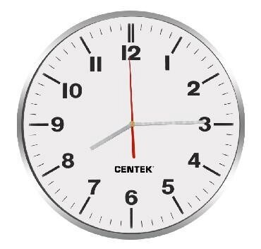 Настенные кварцевые стрелочные интерьерные круглые часы для дома CENTEK СТ-7100 белые на батарейках от компании 2255 by - онлайн гипермаркет - фото 1