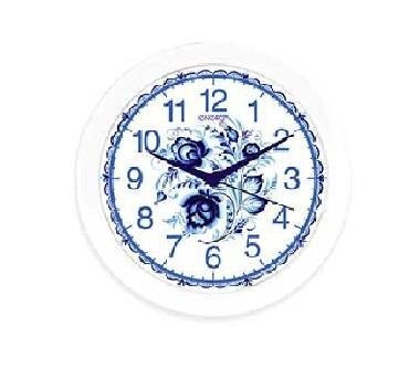 Настенные кварцевые стрелочные интерьерные круглые часы для дома ENERGY EC-102  гжель на батарейках от компании 2255 by - онлайн гипермаркет - фото 1