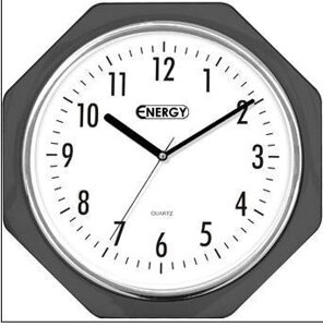 Настенные восьмиугольные часы стрелки кварцевые ENERGY EC-6 интерьерные оригинальные для спальни дома
