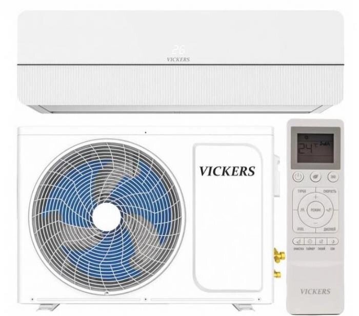 Настенный кондиционер для дома дачи VICKERS VC-12HE неинверторная Сплит-система on off хороший от компании 2255 by - онлайн гипермаркет - фото 1