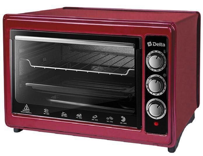 Настольная духовка мини печь электрическая DELTA сD-0123 красный жарочный шкаф для дачи выпечки хлеба от компании 2255 by - онлайн гипермаркет - фото 1