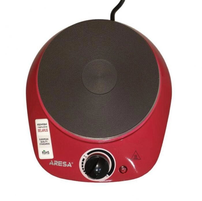 Настольная электроплитка ARESA AR-4701 электрическая плитка одноконфорочная плита бытовая 1 конфорка красная от компании 2255 by - онлайн гипермаркет - фото 1