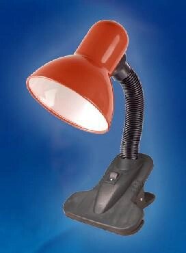 Настольная лампа на прищепке UNIEL 00757 TLI-202 красный светильник для школьника от компании 2255 by - онлайн гипермаркет - фото 1