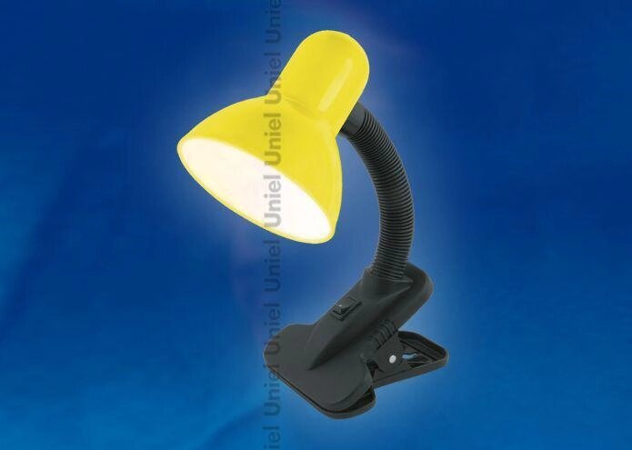 Настольная лампа на прищепке UNIEL 09405 TLI-222 желтый светильник для школьника от компании 2255 by - онлайн гипермаркет - фото 1
