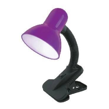 Настольная лампа на прищепке UNIEL 09408 TLI-222 фиолетовый светильник для школьника от компании 2255 by - онлайн гипермаркет - фото 1