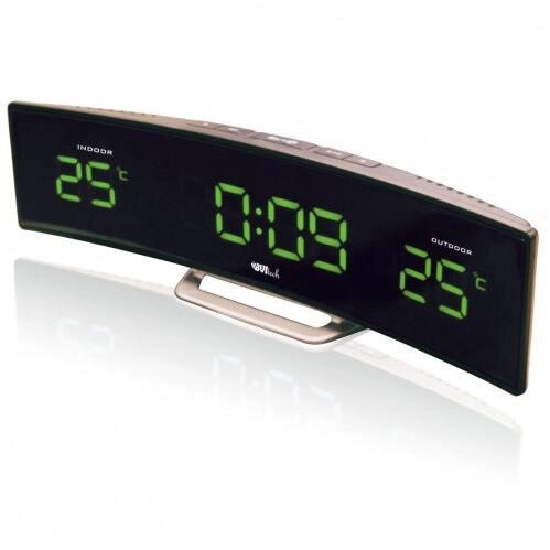 Настольные часы BVItech BV-415GKS Green-Black,  электронные будильник термометр от компании 2255 by - онлайн гипермаркет - фото 1