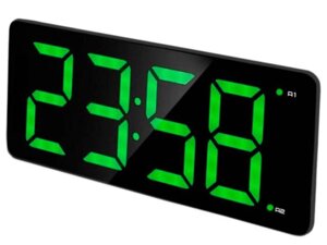 Настольные часы BVItech BV-475 зеленые цифровые электронные