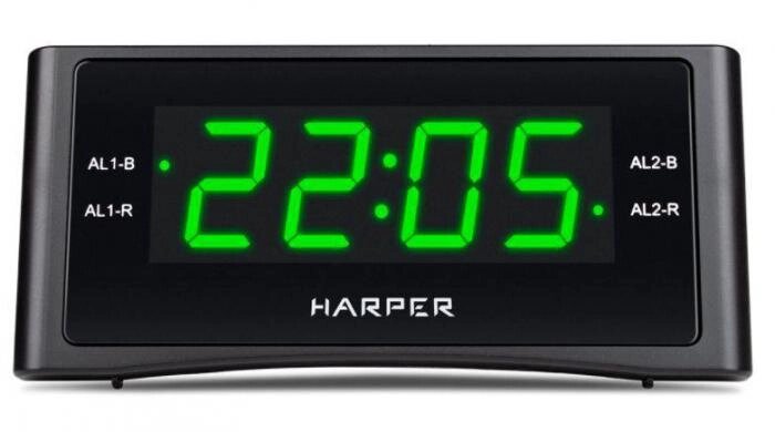 Настольные электронные часы на батарейках HARPER HCLK-1006 зеленые электронные настольные LED от компании 2255 by - онлайн гипермаркет - фото 1