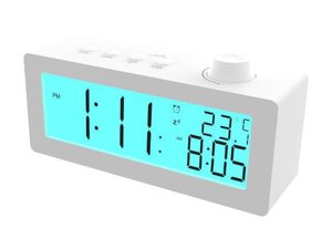 Настольные электронные часы на батарейках Ritmix CAT-111 белые