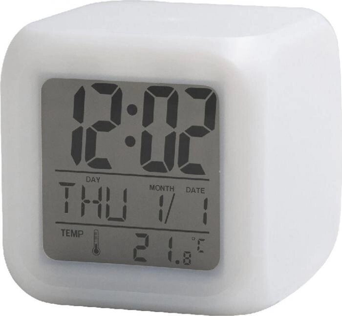 Настольные электронные часы с термометром подсветкой будильник на батарейках VICONTE VC-8011 белые от компании 2255 by - онлайн гипермаркет - фото 1