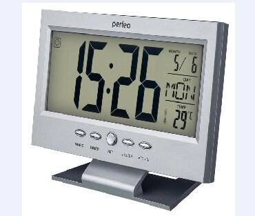 Настольные электронные цифровые часы-будильник календарь с термометром PERFEO PF A4852 SET PF-S2618 серые от компании 2255 by - онлайн гипермаркет - фото 1