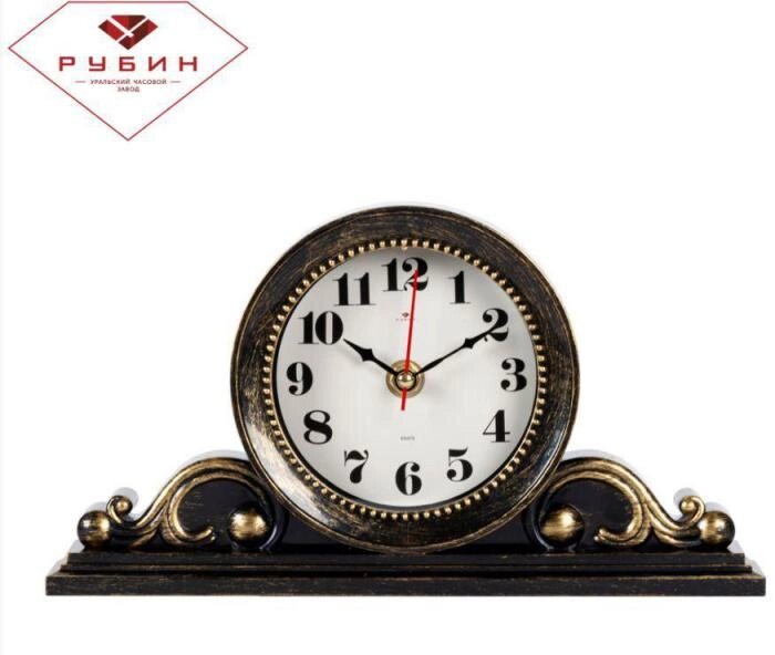 Настольные каминные стрелочные кварцевые часы РУБИН 2514-001 интерьерные классические от компании 2255 by - онлайн гипермаркет - фото 1