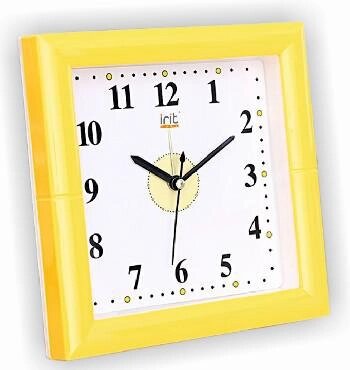 Настольные кварцевые стрелочные часы-будильник IRIT IR-606 желтые на батарейках от компании 2255 by - онлайн гипермаркет - фото 1