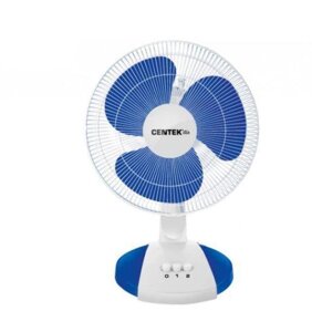 Настольный вентилятор маленький бесшумный CENTEK CT-5006 синий/белый