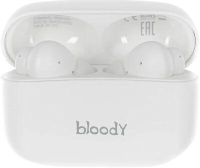 Наушники A4TECH Bloody M30, Bluetooth, внутриканальные, белый [m30 (white)] от компании 2255 by - онлайн гипермаркет - фото 1