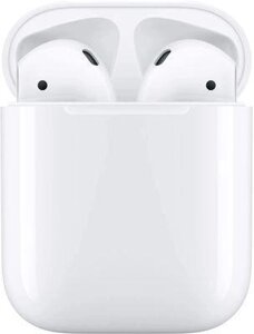 Наушники Apple AirPods 2 A2032,A2031,A1602, with Charging Case, Bluetooth, вкладыши, белый [mv7n2am/a]