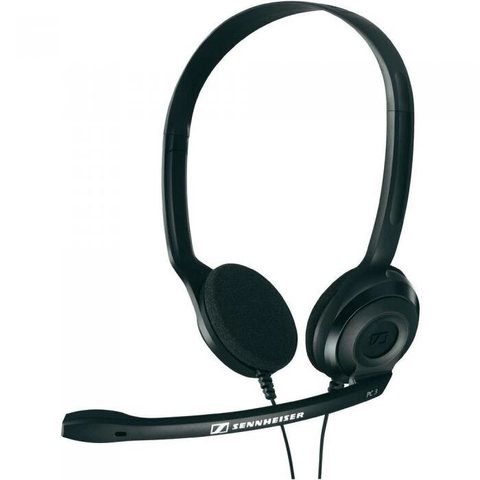 Наушники с микрофоном проводные Sennheiser PC 3 CHAT черные накладные от компании 2255 by - онлайн гипермаркет - фото 1