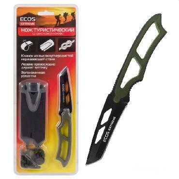 Нож туристический со свистком ЭКОС EX-SW-B01G зеленый 325123 от компании 2255 by - онлайн гипермаркет - фото 1