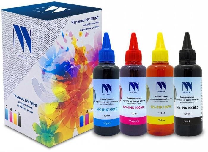 NV PRINT NV-INK100-C-4 черный, голубой, пурпурный, желтый (C3454) от компании 2255 by - онлайн гипермаркет - фото 1