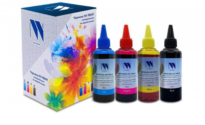 NV PRINT NV-INK100U-4 черный, голубой, пурпурный, желтый (C3457) от компании 2255 by - онлайн гипермаркет - фото 1
