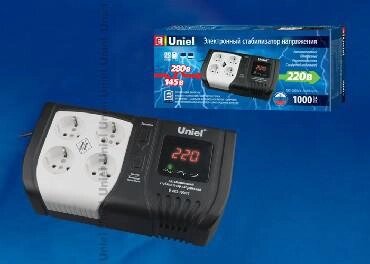 Однофазный стабилизатор напряжения UNIEL U-ARS-1000/1 для газовых котлов дома дачи квартиры от компании 2255 by - онлайн гипермаркет - фото 1