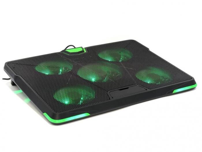 Охлаждающая подставка для охлаждения ноутбука Crown CMLS-132 вентилятор с led подсветкой зеленый от компании 2255 by - онлайн гипермаркет - фото 1