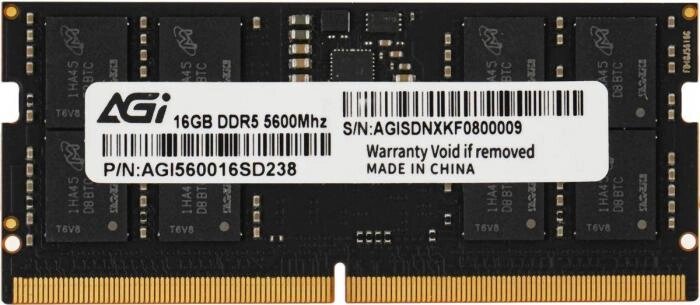 Оперативная память AGI AGI560016SD238 DDR5 -  1x 16ГБ 5600МГц, для ноутбуков (SO-DIMM),  Ret от компании 2255 by - онлайн гипермаркет - фото 1