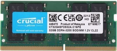 Оперативная память Crucial CT32G4SFD832A DDR4 -  1x 32ГБ 3200МГц, для ноутбуков (SO-DIMM),  Ret от компании 2255 by - онлайн гипермаркет - фото 1