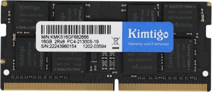 Оперативная память KIMTIGO KMKS16GF682666 DDR4 -  1x 16ГБ 2666МГц, для ноутбуков (SO-DIMM),  Ret от компании 2255 by - онлайн гипермаркет - фото 1