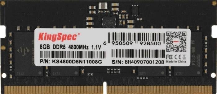 Оперативная память KINGSPEC KS4800D5N11008G DDR5 -  1x 8ГБ 4800МГц, DIMM,  Ret от компании 2255 by - онлайн гипермаркет - фото 1