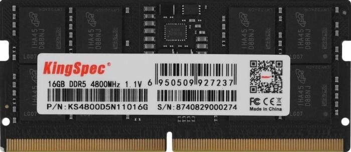 Оперативная память KINGSPEC KS4800D5N11016G DDR5 -  1x 16ГБ 4800МГц, DIMM,  Ret от компании 2255 by - онлайн гипермаркет - фото 1