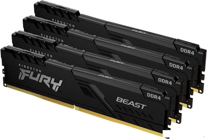 Оперативная память Kingston FURY Beast 4x16GB DDR4 PC4-25600 KF432C16BBK4/64 от компании 2255 by - онлайн гипермаркет - фото 1