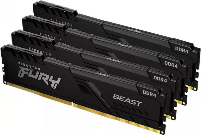 Оперативная память Kingston FURY Beast 4x32GB DDR4 PC4-25600 KF432C16BBK4/128 от компании 2255 by - онлайн гипермаркет - фото 1