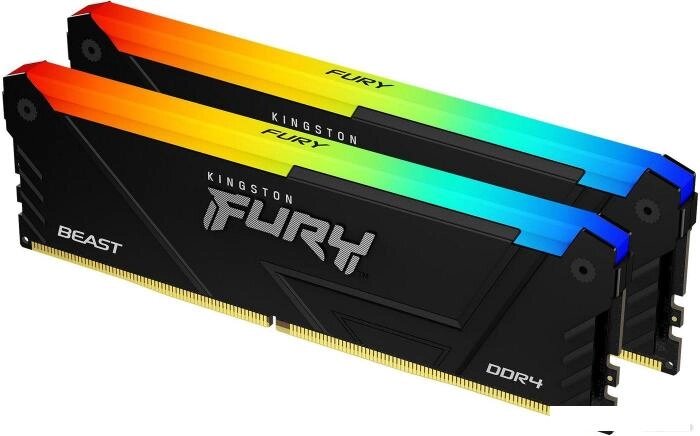 Оперативная память Kingston FURY Beast RGB 2x16ГБ DDR4 2666 МГц KF426C16BB12AK2/32 от компании 2255 by - онлайн гипермаркет - фото 1