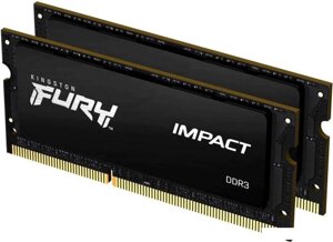 Оперативная память kingston FURY impact 2x8GB DDR3 sodimm PC3-14900 KF318LS11IBK2/16