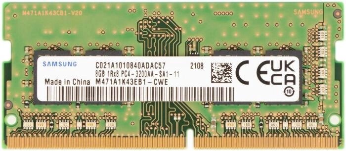 Оперативная память Samsung M471A1K43EB1-CWE DDR4 -  1x 8ГБ 3200МГц, для ноутбуков (SO-DIMM),  OEM,  original от компании 2255 by - онлайн гипермаркет - фото 1