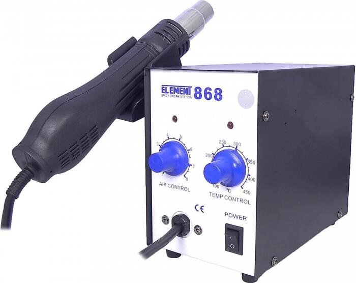 Паяльная станция Element 868 термовоздушный фен технический паяльный для пайки сварки термоусадок от компании 2255 by - онлайн гипермаркет - фото 1