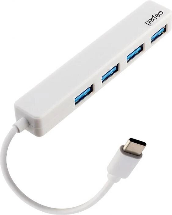 PERFEO (PF D0788) USB C-HUB 4 Port, (PF-H039 White) белый от компании 2255 by - онлайн гипермаркет - фото 1