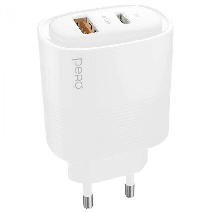 Pero TC11 USB-A QC3.0 + USB-C PD 45W White TC11W от компании 2255 by - онлайн гипермаркет - фото 1