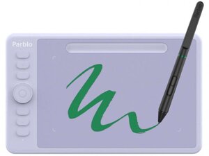 Графический планшет для компьютера Parblo Intangbo S фиолет электронный для рисования со стилусом