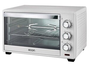 Компактная мини печь с вертелом и грилем настольная электропечь для кухни дачи выпечки Econ ECO-G3201MO белая